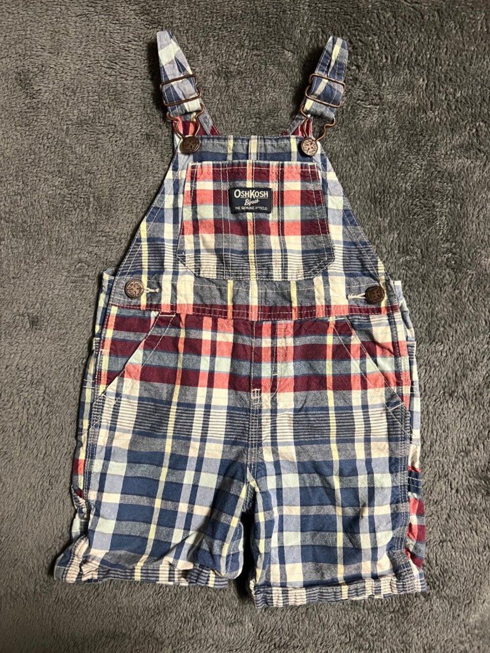 ☆ 3 for $20 ☆ Y2K OshKosh B'gosh Plaid Kids Overalls (24 Months)
